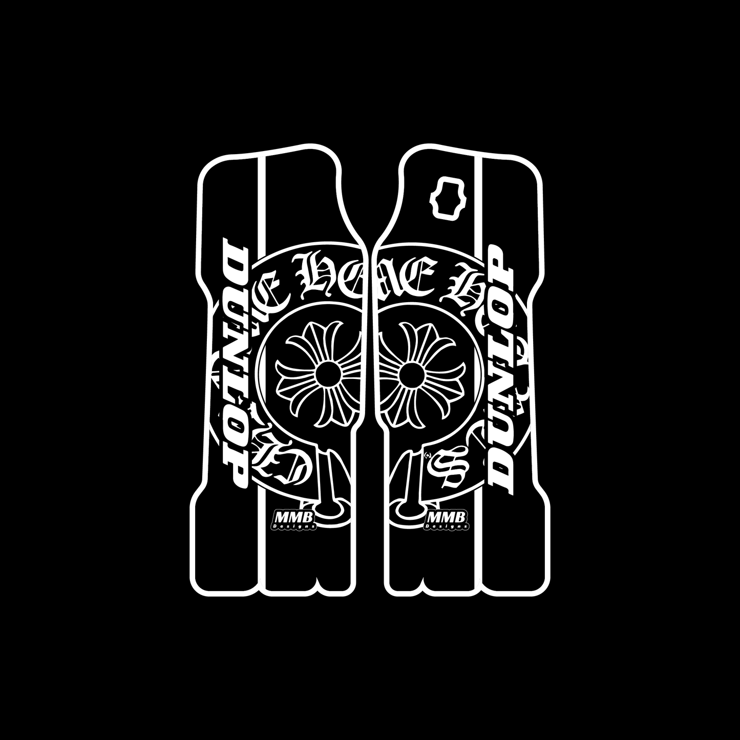 Chrome fork guard decals